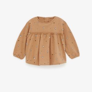 Zara camel colored heart shirt